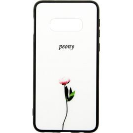 Купить Чехол-накладка TOTO Glass Fashionable Case Samsung Galaxy S10e Peon on White, фото , характеристики, отзывы