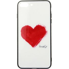 Придбати Чехол-накладка TOTO Glass Fashionable Case Apple iPhone 7 Plus/8 Plus Red Heart on White, image , характеристики, відгуки