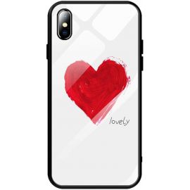 Придбати Чехол-накладка TOTO Glass Fashionable Case Apple iPhone X Red Heart on White, image , характеристики, відгуки
