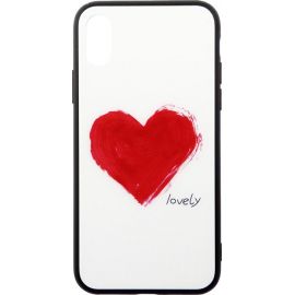 Купить Чехол-накладка TOTO Glass Fashionable Case Apple iPhone XS Red Heart on White, фото , характеристики, отзывы