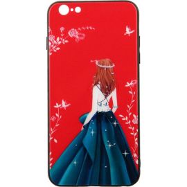 Купить Чехол-накладка TOTO Glass Fashionable Case Apple iPhone 6 Plus/6S Plus Green Dress Girl, фото , характеристики, отзывы
