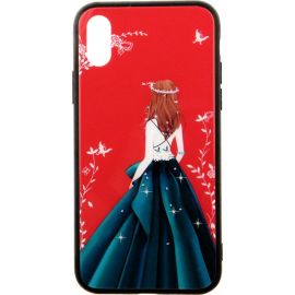Купить Чехол-накладка TOTO Glass Fashionable Case Apple iPhone XS Green Dress Girl, фото , характеристики, отзывы