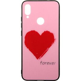 Придбати Чехол-накладка TOTO Glass Fashionable Case Xiaomi Redmi Note 7 Red Heart on Pink, image , характеристики, відгуки