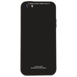 Придбати Чехол-накладка TOTO Pure Glass Case Apple iPhone SE/5s/5 Black, image , характеристики, відгуки