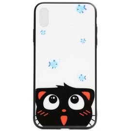 Купить Чехол-накладка TOTO Cartoon Print Glass Case Apple iPhone X/XS Cat and fish, фото , характеристики, отзывы