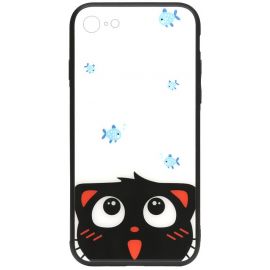 Купить Чехол-накладка TOTO Cartoon Print Glass Case Apple iPhone 7/8/SE 2020 Cat and fish, фото , характеристики, отзывы