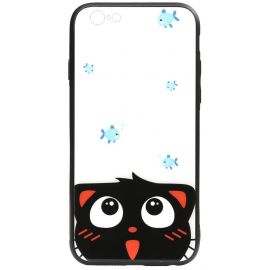 Придбати Чехол-накладка TOTO Cartoon Print Glass Case Apple iPhone 6/6s Cat and fish, image , характеристики, відгуки