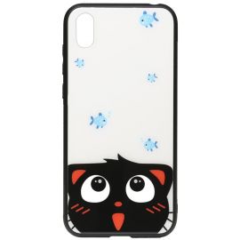 Придбати Чехол-накладка TOTO Cartoon Print Glass Case Huawei Y5 2019 Cat and fish, image , характеристики, відгуки