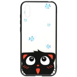 Купить Чехол-накладка TOTO Cartoon Print Glass Case Huawei Y6 2019 Cat and fish, фото , характеристики, отзывы