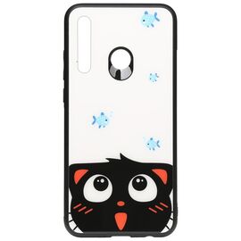 Придбати Чехол-накладка TOTO Cartoon Print Glass Case Huawei P Smart+ 2019 Cat and fish, image , характеристики, відгуки