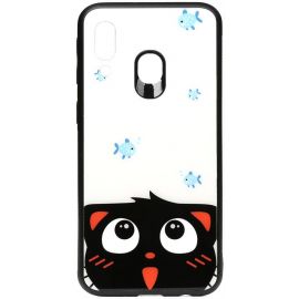 Купить Чехол-накладка TOTO Cartoon Print Glass Case Samsung Galaxy A40 Cat and fish, фото , характеристики, отзывы