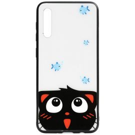 Купить Чехол-накладка TOTO Cartoon Print Glass Case Samsung Galaxy A70 Cat and fish, фото , характеристики, отзывы