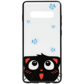 Купить Чехол-накладка TOTO Cartoon Print Glass Case Samsung Galaxy S10e Cat and fish, фото , характеристики, отзывы