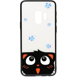 Купить Чехол-накладка TOTO Cartoon Print Glass Case Samsung Galaxy S9 Cat and fish, фото , характеристики, отзывы