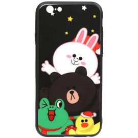 Купить Чехол-накладка TOTO Cartoon Print Glass Case Apple iPhone 6/6s Line friends all about, фото , характеристики, отзывы