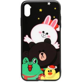 Купить Чехол-накладка TOTO Cartoon Print Glass Case Apple iPhone XS Max Line friends all about, фото , характеристики, отзывы