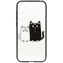 Купить Чехол-накладка TOTO Cartoon Print Glass Case Huawei Y5 2019 Cats White/Black, фото , характеристики, отзывы