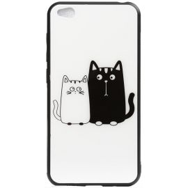 Купить Чехол-накладка TOTO Cartoon Print Glass Case Xiaomi Redmi Go Cats White/Black, фото , характеристики, отзывы
