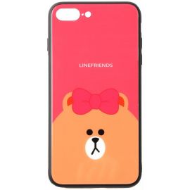 Придбати Чехол-накладка TOTO Cartoon Print Glass Case Apple iPhone 7 Plus/8 Plus Line friends Brown, image , характеристики, відгуки