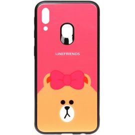 Купить Чехол-накладка TOTO Cartoon Print Glass Case Samsung Galaxy M20 Line friends Brown, фото , характеристики, отзывы