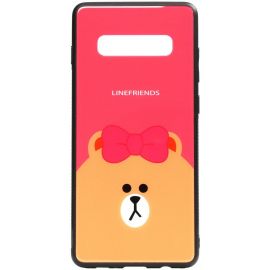 Купить Чехол-накладка TOTO Cartoon Print Glass Case Samsung Galaxy S10 Line friends Brown, фото , характеристики, отзывы