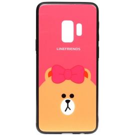 Купить Чехол-накладка TOTO Cartoon Print Glass Case Samsung Galaxy S9 Line friends Brown, фото , характеристики, отзывы