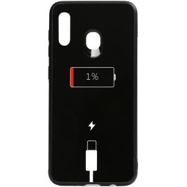 Придбати Чехол-накладка TOTO Cartoon Print Glass Case Samsung Galaxy A20/A30 Battery Charge, image , характеристики, відгуки