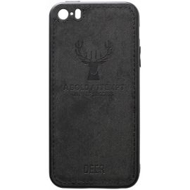 Купить Чехол-накладка TOTO Deer Shell With Leather Effect Case Apple iPhone 5/5s/SE Black, фото , характеристики, отзывы