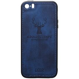 Купить Чехол-накладка TOTO Deer Shell With Leather Effect Case Apple iPhone 5/5s/SE Dark Blue, фото , характеристики, отзывы