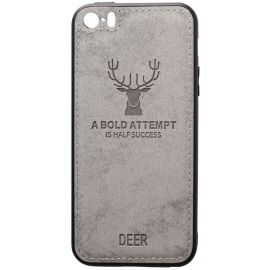 Купить Чехол-накладка TOTO Deer Shell With Leather Effect Case Apple iPhone 5/5s/SE Gray, фото , характеристики, отзывы