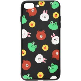 Купить Чехол-накладка TOTO Cartoon Print Glass Case Apple iPhone 7 Plus/8 Plus Line friends Black, фото , характеристики, отзывы