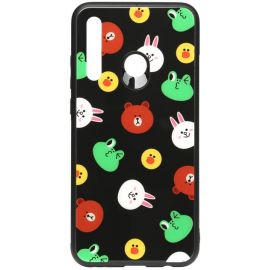 Купить Чехол-накладка TOTO Cartoon Print Glass Case Huawei P Smart+ 2019 Line friends Black, фото , характеристики, отзывы