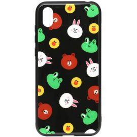 Придбати Чехол-накладка TOTO Cartoon Print Glass Case Huawei Y5 2019 Line friends Black, image , характеристики, відгуки