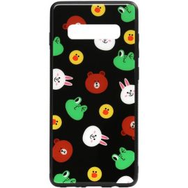 Купить Чехол-накладка TOTO Cartoon Print Glass Case Samsung Galaxy S10 Line friends Black, фото , характеристики, отзывы