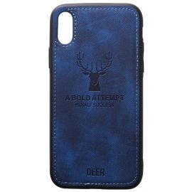 Купить Чехол-накладка TOTO Deer Shell With Leather Effect Case Apple iPhone X/XS Dark Blue, фото , характеристики, отзывы
