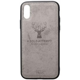 Купить Чехол-накладка TOTO Deer Shell With Leather Effect Case Apple iPhone XS Max Grey, фото , характеристики, отзывы