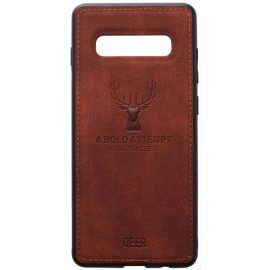 Купить Чехол-накладка TOTO Deer Shell With Leather Effect Case Samsung Galaxy S10 Brown, фото , характеристики, отзывы