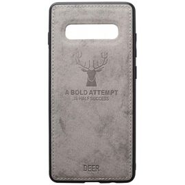 Купить Чехол-накладка TOTO Deer Shell With Leather Effect Case Samsung Galaxy S10 Grey, фото , характеристики, отзывы