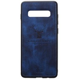 Купить Чехол-накладка TOTO Deer Shell With Leather Effect Case Samsung Galaxy S10e Dark Blue, фото , характеристики, отзывы
