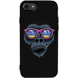 Придбати Чехол-накладка TOTO Matt TPU 2mm Print Case Apple iPhone 7/8/SE 2020 #67 Monkey Glass Black, image , характеристики, відгуки