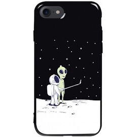 Придбати Чехол-накладка TOTO Pure TPU 2mm Print Case Apple iPhone 7/8/SE 2020 #40 Ufo Moon Black, image , характеристики, відгуки