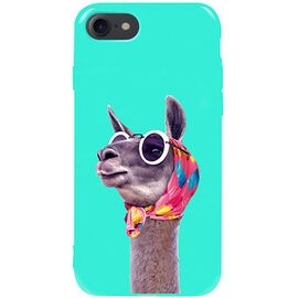 Придбати Чехол-накладка TOTO Pure TPU 2mm Print Case Apple iPhone 7/8/SE 2020 #8 Lama Glasses Mint, image , характеристики, відгуки