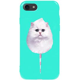 Купить Чехол-накладка TOTO Pure TPU 2mm Print Case Apple iPhone 7/8/SE 2020 #9 Cat Candy Mint, фото , характеристики, отзывы
