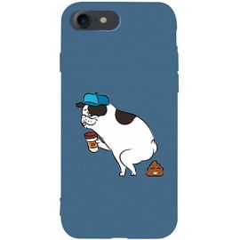 Купить Чехол-накладка TOTO Matt TPU 2mm Print Case Apple iPhone 7/8/SE 2020 #50 Mops Kak Navy Blue, фото , характеристики, отзывы