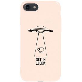 Купить Чехол-накладка TOTO Pure TPU 2mm Print Case Apple iPhone 7/8/SE 2020 #70 Get Loser Sand pink, фото , характеристики, отзывы