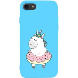 Купить Чехол-накладка TOTO Matt TPU 2mm Print Case Apple iPhone 7/8/SE 2020 #3 Unicorn Donut Sky Blue, фото , характеристики, отзывы