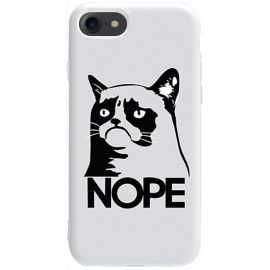 Купить Чехол-накладка TOTO Pure TPU 2mm Print Case Apple iPhone 7/8/SE 2020 #4 Cat Nope White, фото , характеристики, отзывы