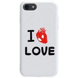 Купить Чехол-накладка TOTO Pure TPU 2mm Print Case Apple iPhone 7/8/SE 2020 #42 Love Heart White, фото , характеристики, отзывы