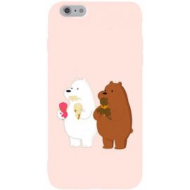 Купить Чехол-накладка TOTO Matt TPU 2mm Print Case Apple iPhone 6/6s #66 Bear Icecreame Sand pink, фото , характеристики, отзывы