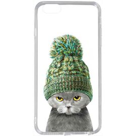 Придбати Чехол-накладка TOTO Acrylic+TPU Print Case Apple iPhone 6/6s #7 Cat In Hat Transparent, image , характеристики, відгуки